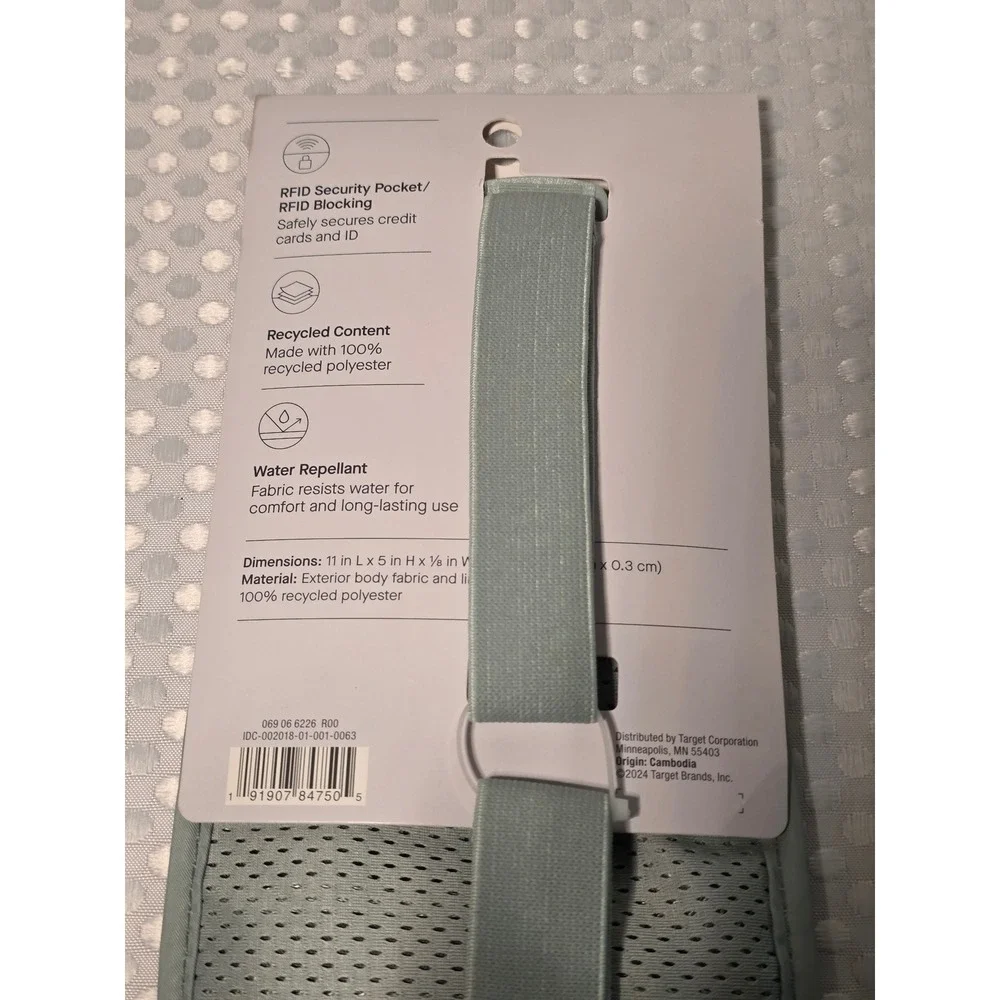 Open Story RFID Protected Belt Wallet Travel Money Pouch Sage Green 069066226